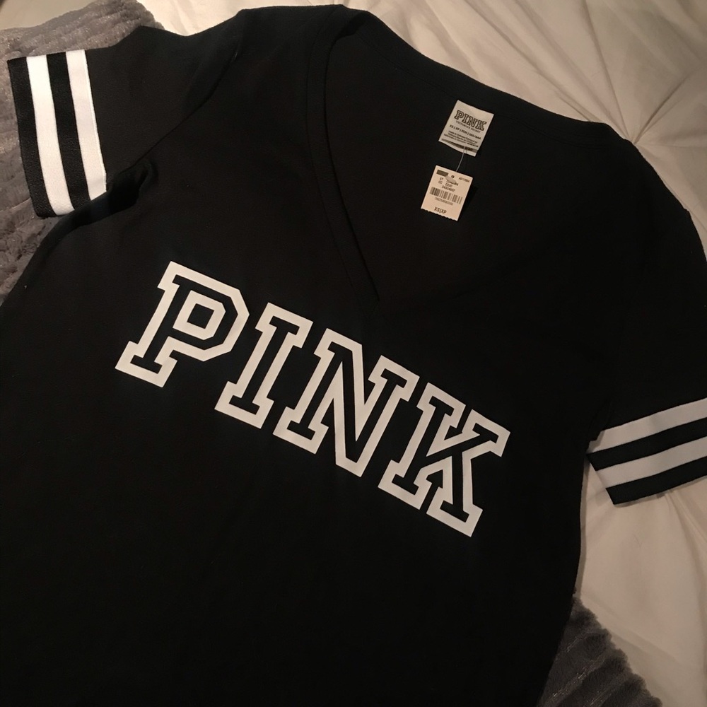 PINK black v-neck